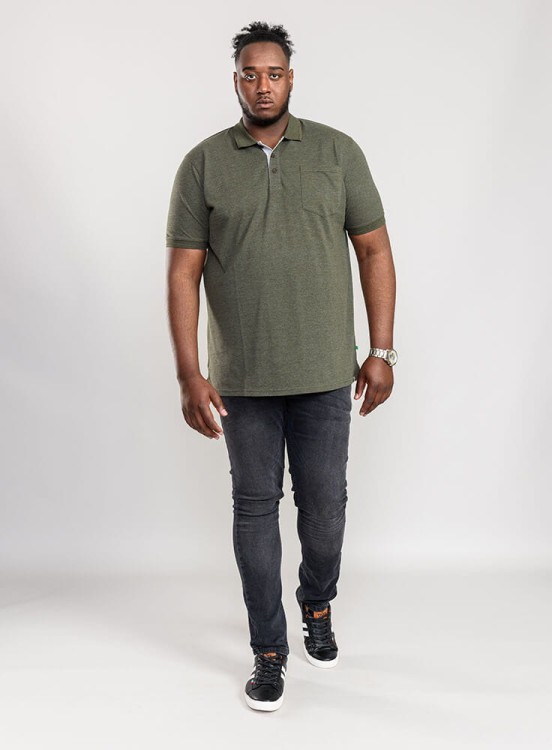 koszulka khaki z kolnierzykiem Duke London zapinana na guziki 5XL 6XL 7XL 8XL